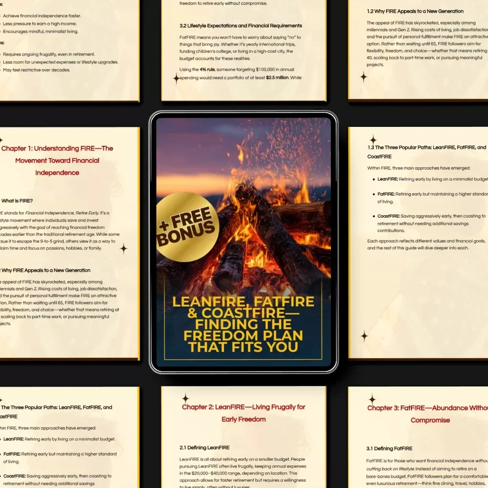 LeanFIRE, FatFIRE & CoastFIRE—Finding the Freedom Plan That Fits You | FIRE eBook | LeanFIRE vs FatFIRE vs CoastFIRE Breakdown for Financial Independence