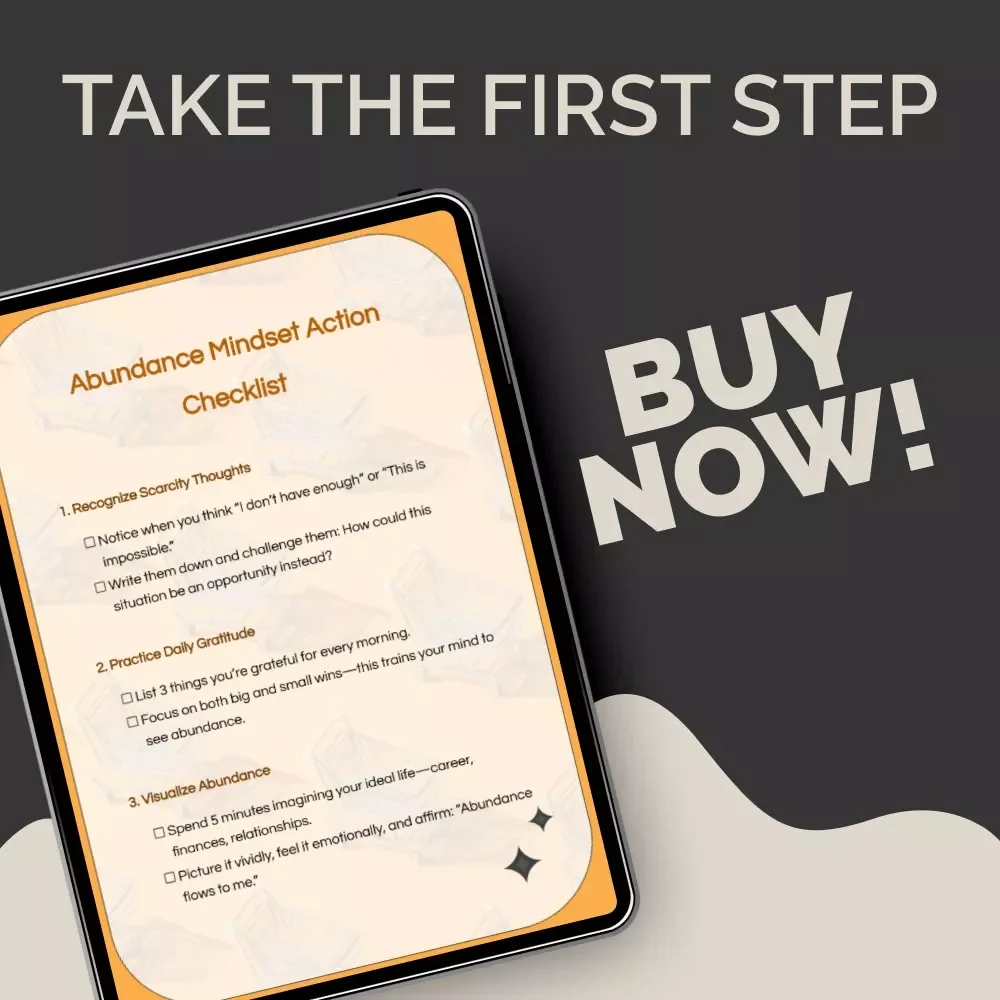 Abundance Mindset Action Checklist | Digital Download for Personal Growth, Positive Thinking, and Belief in Abundance