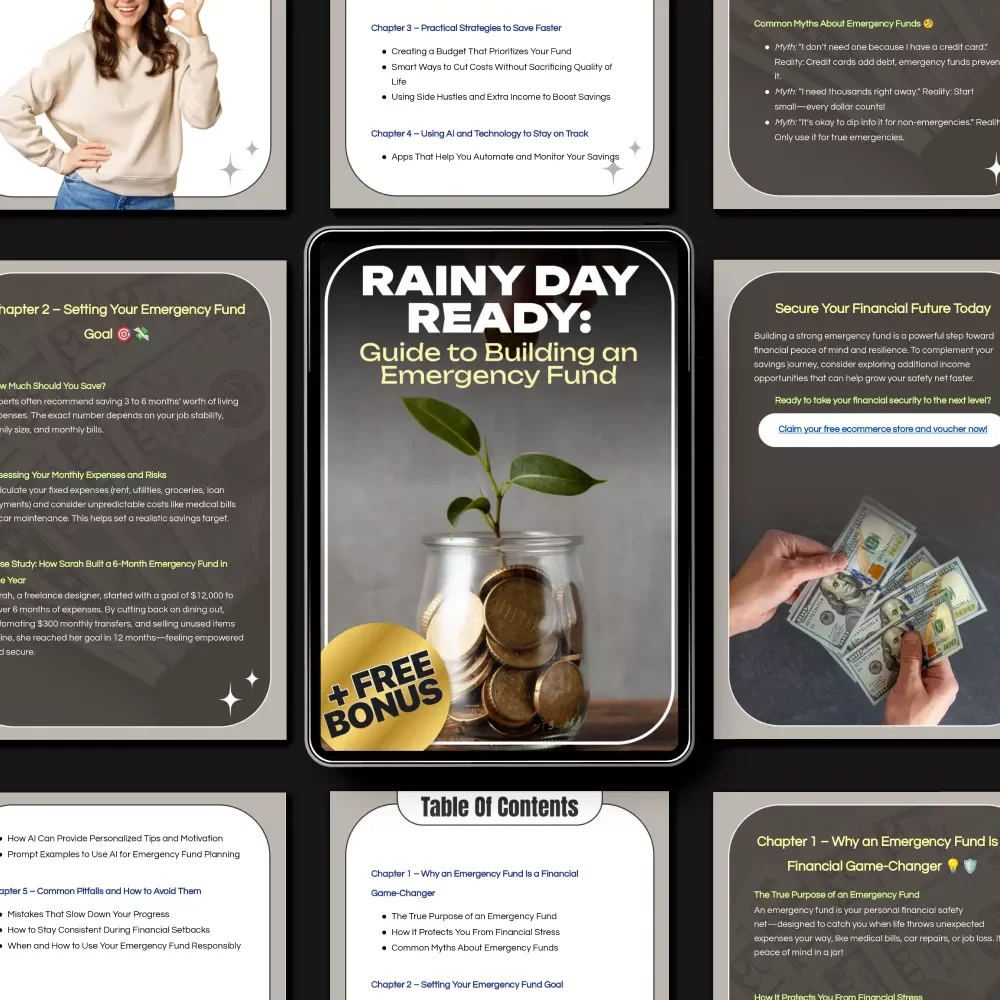 Rainy Day Ready: Guide to Building an Emergency Fund | Step-by-Step Ebook on how to build emergency fund | Financial Security & Peace of Mind Digital Download