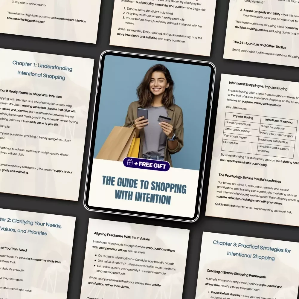 The Guide to Shopping With Intention – A Practical Guide on How to Shop With Intention, Mindful Spending Workbook & Conscious Consumption Digital Download