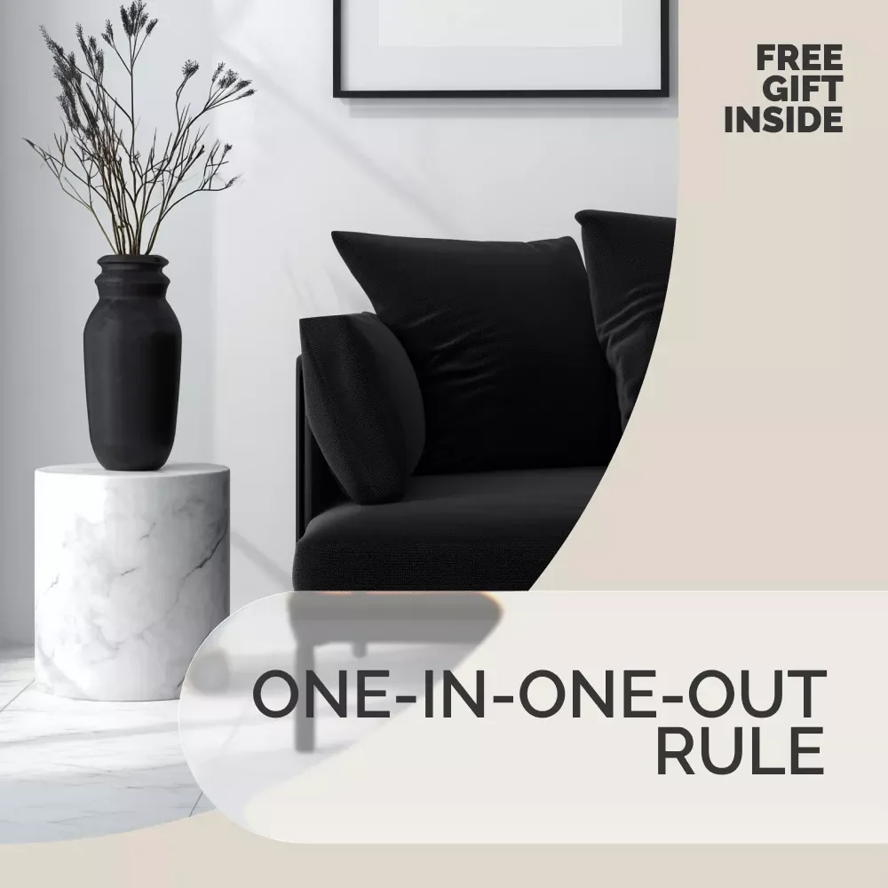 One In, One Out: The Simple Rule to a Clutter-Free Life – Minimalist Living Guide, Decluttering System, one-in-one-out rule for possessions, Digital Download