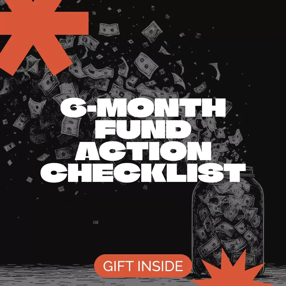 6-Month Fund Action Checklist | Build Your 6 Month Emergency Fund Fast | Financial Planning Printable | Budgeting & Savings Digital Checklist