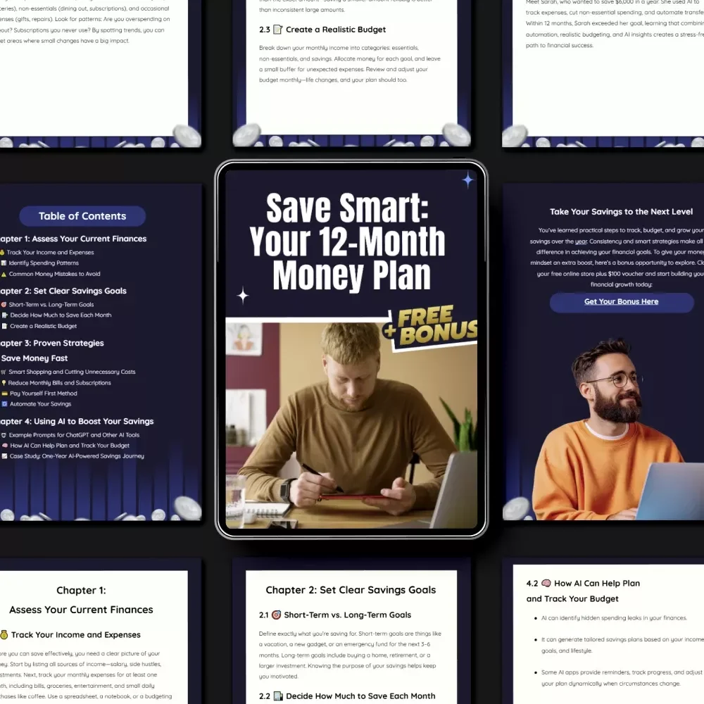 Save Smart: Your 12-Month Money Plan – The Best Way to Save Money in a Year | Digital Budgeting Guide & AI-Powered Savings Strategy