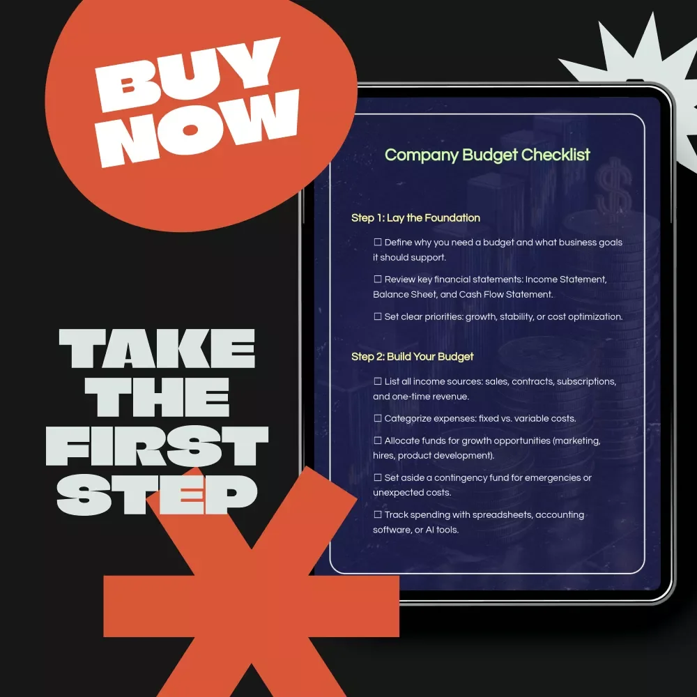 Company Budget Checklist | Step-by-Step Business Budget Planner | How to Create a Company Budget for Growth & Clarity