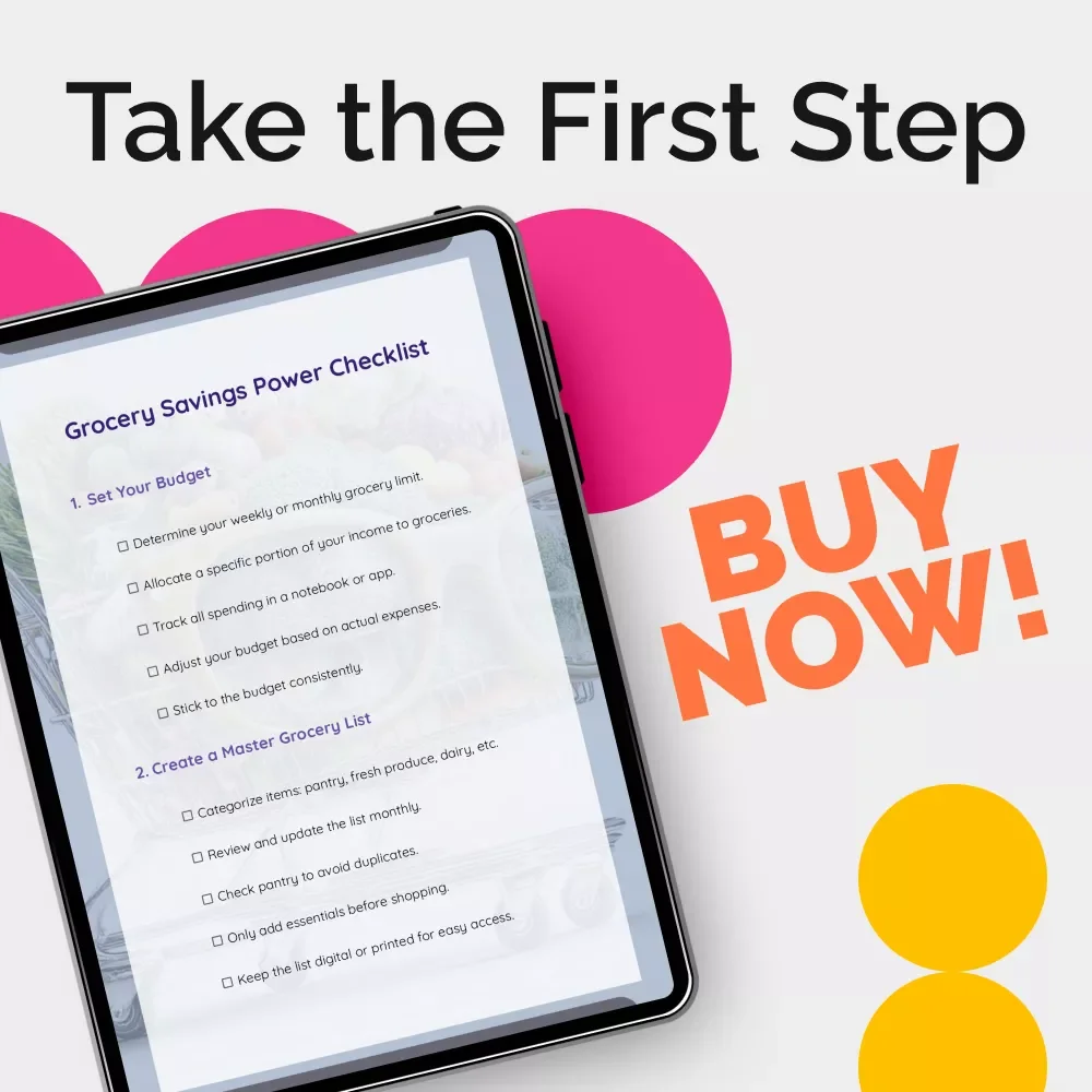 Power of Savings on Grocery Checklist | Smart Online Grocery Budget Planner | How to Save Money on Groceries Online Digital Download