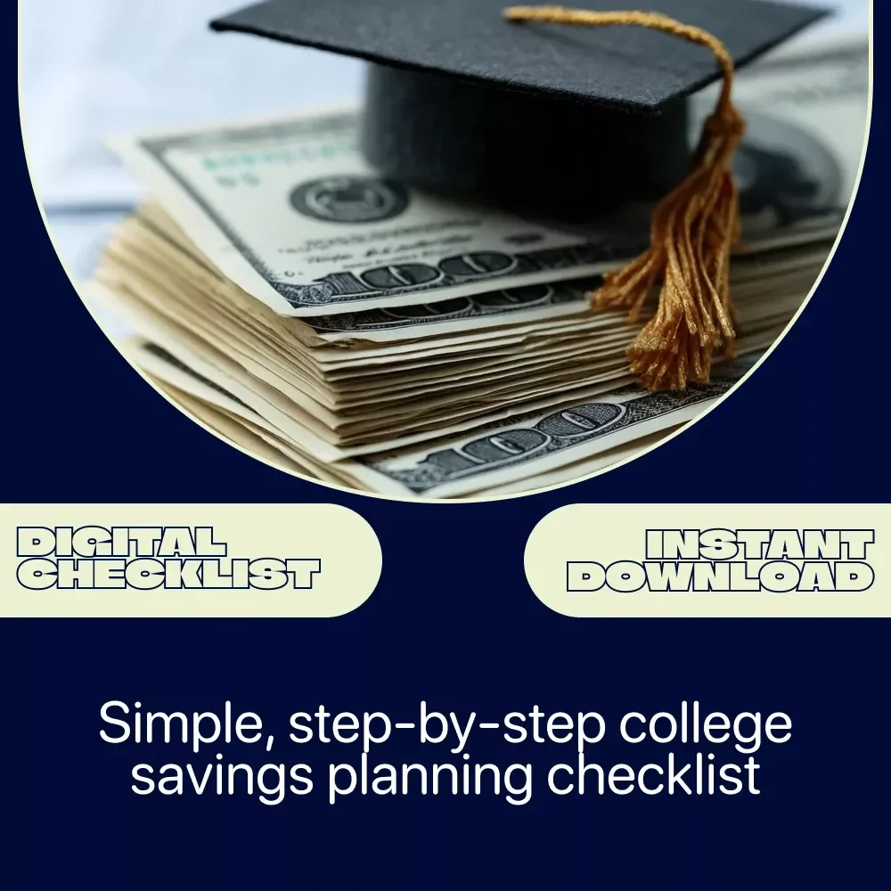 College Savings Made Simple Checklist – Printable Guide on How to Start Saving for College | Budget & AI Savings Planner Digital Download