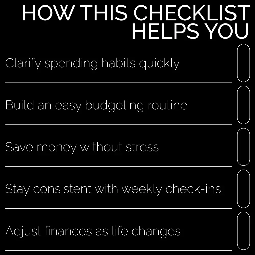 The Fun & Fast Budgeting Checklist | Easy How to Budget to Save Money Digital Checklist for Smart Money Habits