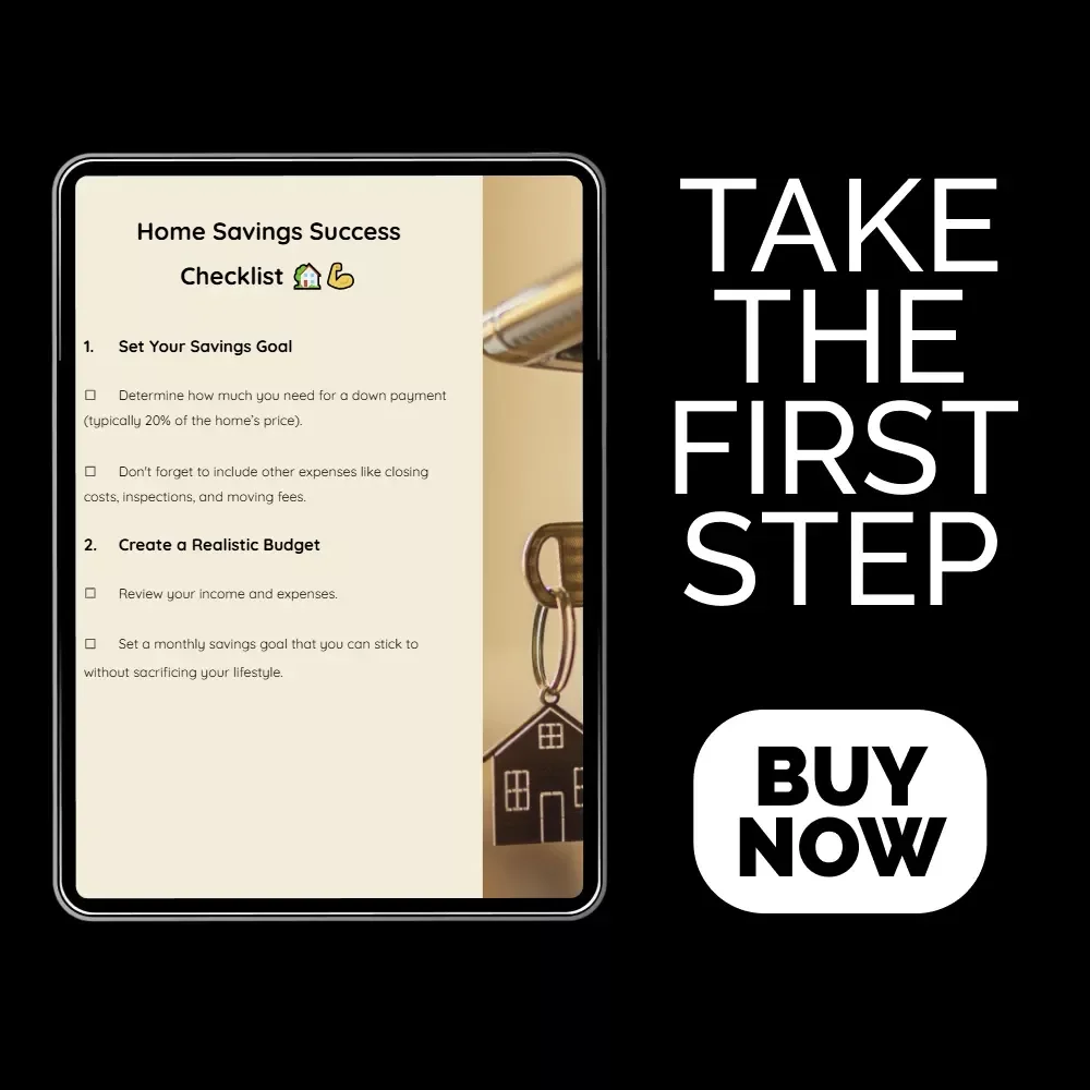 Home Savings Success Checklist | How to Save for a Home Step-by-Step Printable Checklist for First-Time Buyers