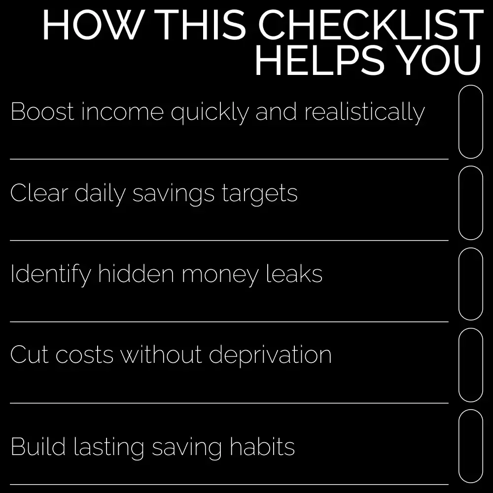2-Month $2000 Checklist | How to Save 2000 in 2 Months Step-by-Step Digital Savings Checklist