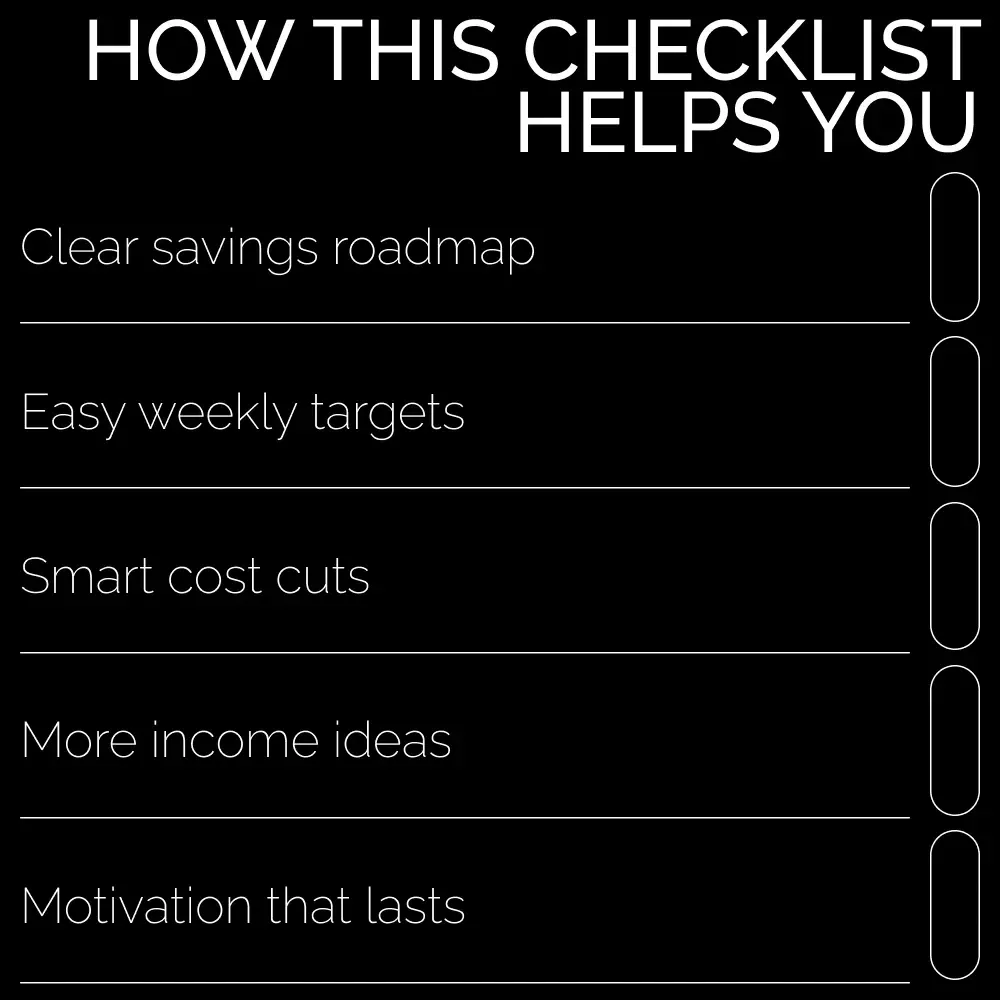 The $5K Sprint Checklist | How to Save 5000 Fast | Financial Goal Planner | Savings Challenge Printable | Budget & Money Management Checklist
