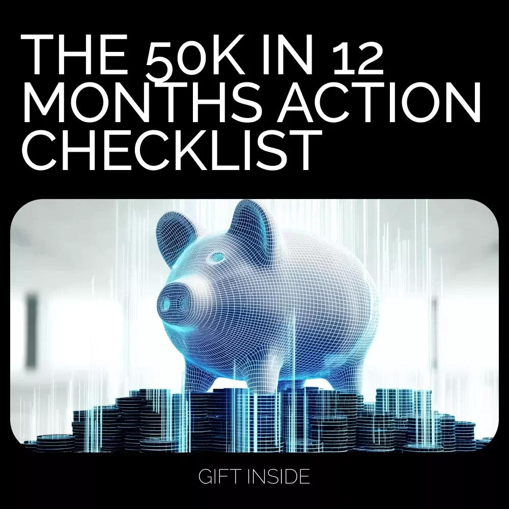 The 50K in 12 Months Action Checklist – Printable Savings Planner, Finance Tracker, Digital Budget Checklist for Reaching $50K Fast | how to save 50k in a year calculator