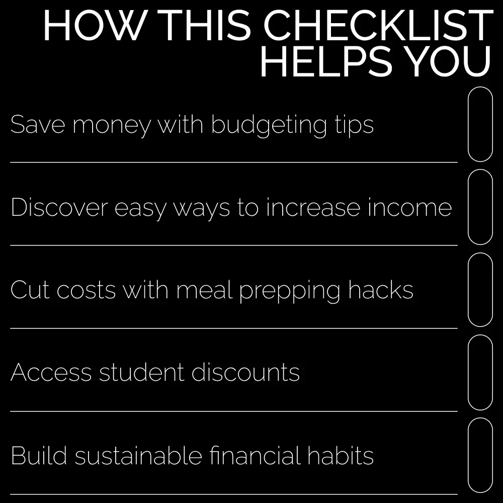 Student Savings Power Checklist | Budgeting Tips, Side Hustles & AI Tools for Students