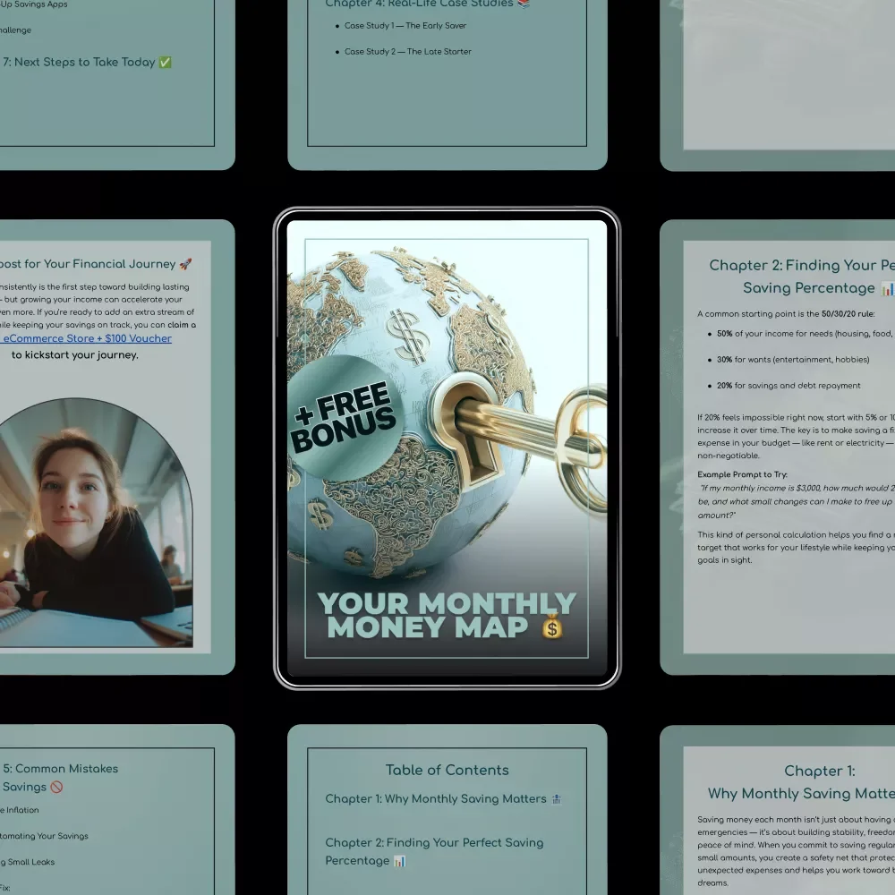 Your Monthly Money Map 💰 | Simple Savings Planner Ebook to Learn how much to save each month