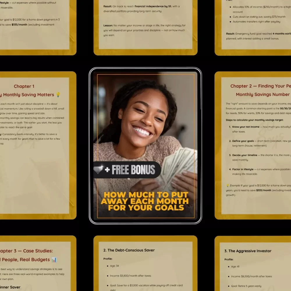 How Much to Put Away Each Month for Your Goals | Monthly Savings Guide eBook | Digital Download for Budgeting, Planning & How Much Money to Save Each Month