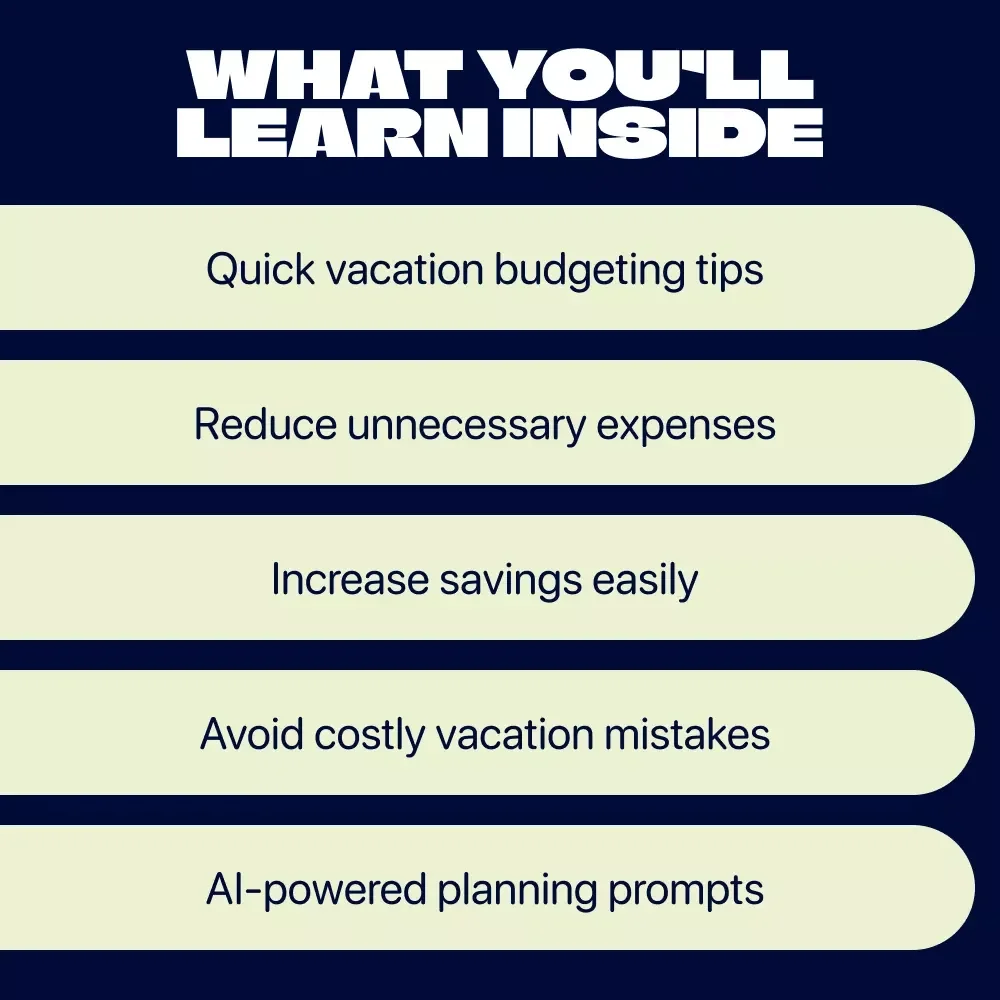 Smart Vacation Savings: Plan, Save & Travel Stress-Free - The Ultimate eBook Guide to Saving Money for Your Dream Vacation