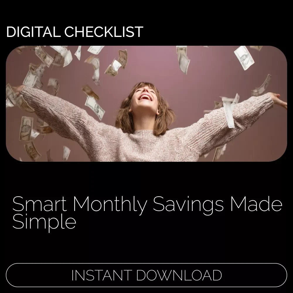 The Monthly Money Mastery Checklist | Digital Download Checklist for Budgeting, how much money to save each month, Savings Planning & Monthly Goal Setting