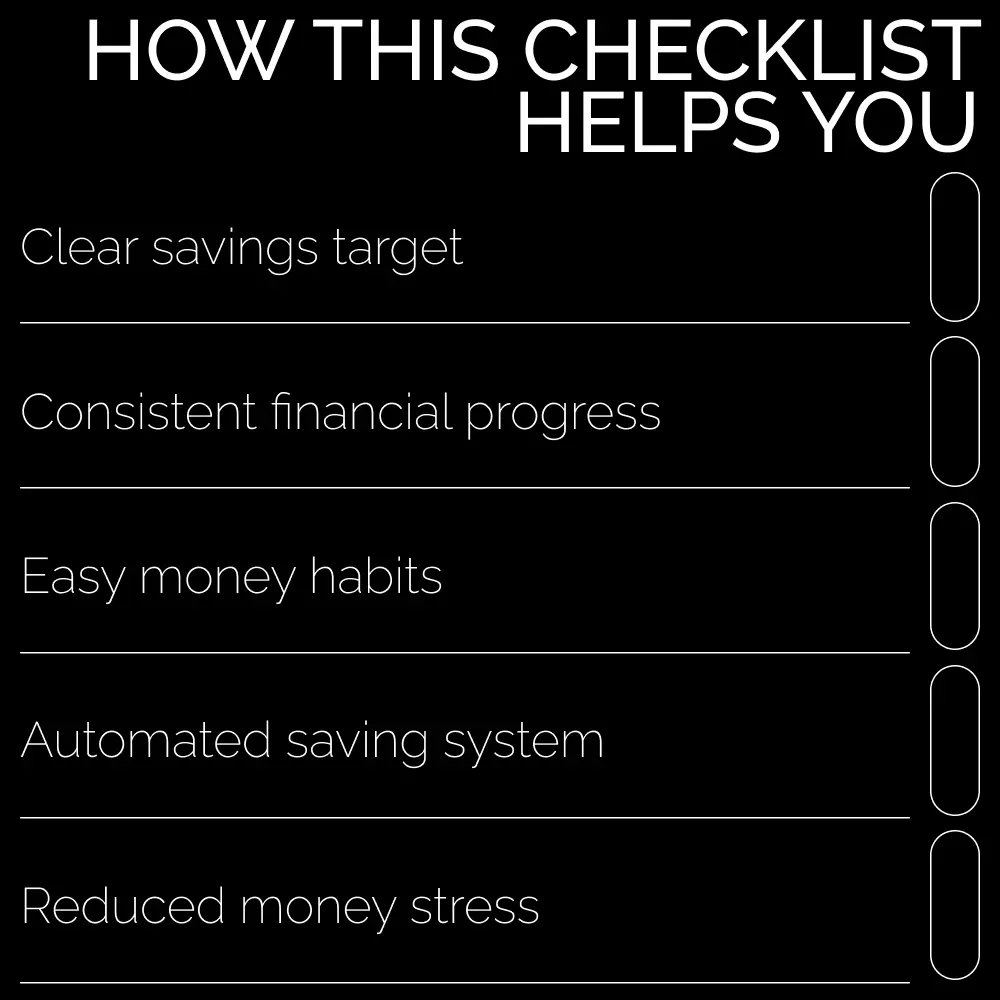 💡 Monthly Savings Checklist | Simple Budget Planner to Decide how much to save per month | Easy Money Goals & Automated Saving System