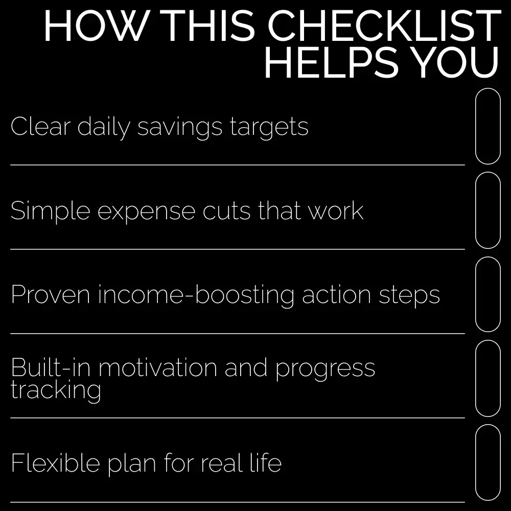 The $50K-in-a-Year Action Checklist | Step-by-Step Savings Planner & Simple Guide on How to Save 50k in a Year