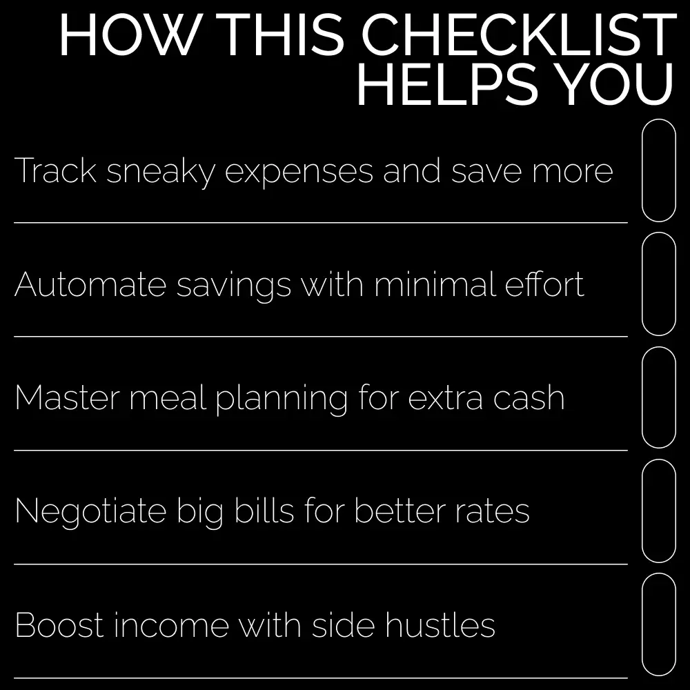 The 1000 Savings Checklist - Achieve Financial Freedom with Simple, Actionable Steps for Big Savings
