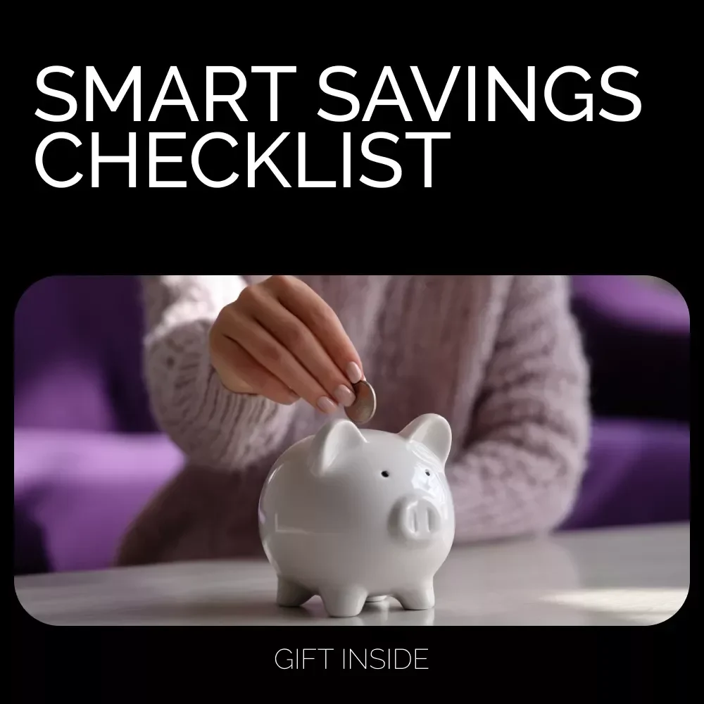 Smart Savings Checklist: Hit Your Goals Without Stress | Printable Budget Planner | Financial Goals Tool | how much to save calculator | Digital Download