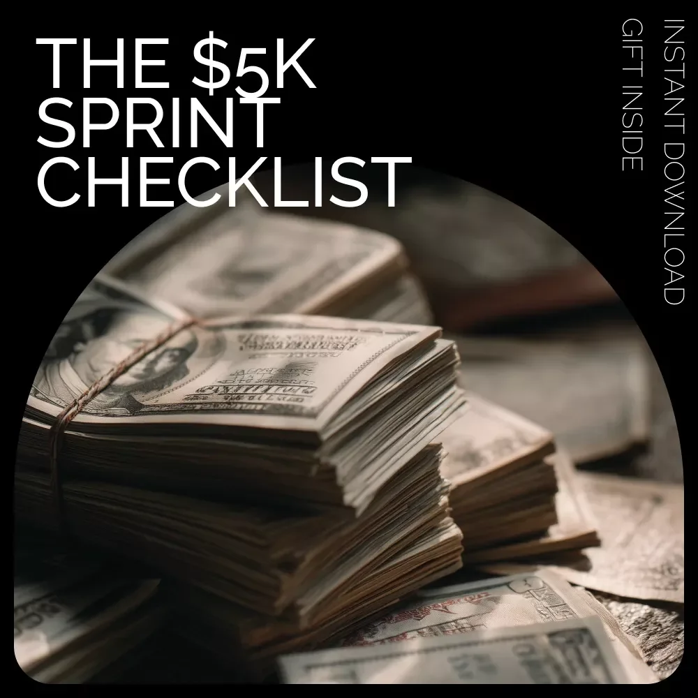 The $5K Sprint Checklist | How to Save 5000 Fast | Financial Goal Planner | Savings Challenge Printable | Budget & Money Management Checklist