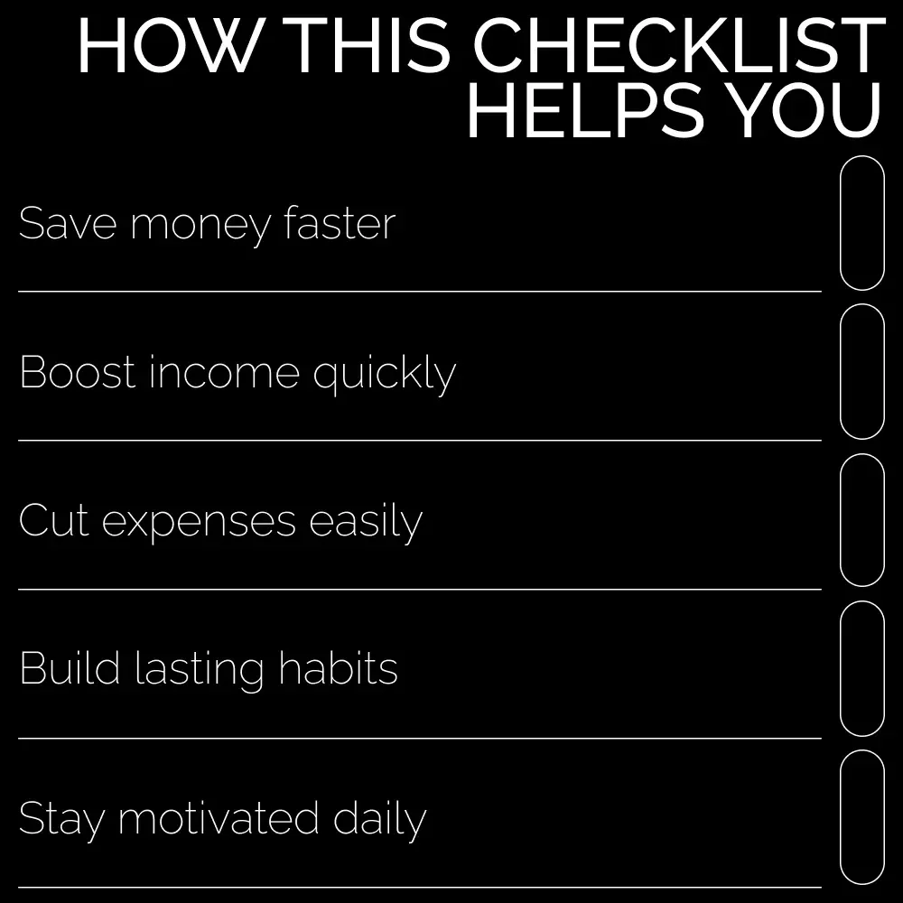 Money Sprint Checklist | How to Save Up Money Fast | Budget Planner | Savings Challenge | Digital Download