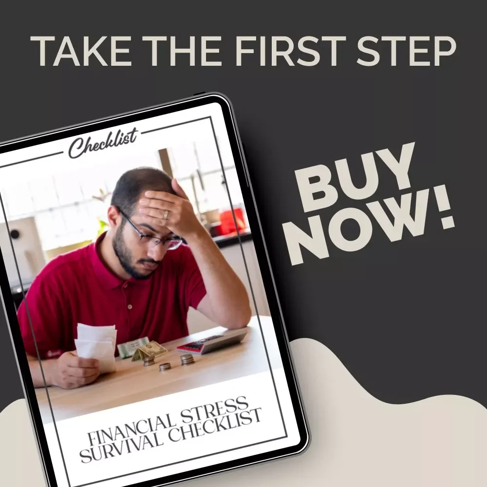 Financial Stress Survival Checklist | Printable Checklist for Managing the Effects of Financial Stress, Money Anxiety & Emotional Spending Triggers
