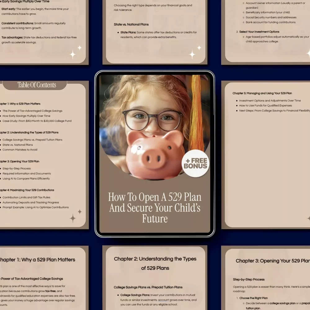 How to Open a 529 Plan and Secure Your Child’s Future – A Step-by-Step Guide on How to Open a 529 Plan, College Savings eBook, Financial Planning Digital Download