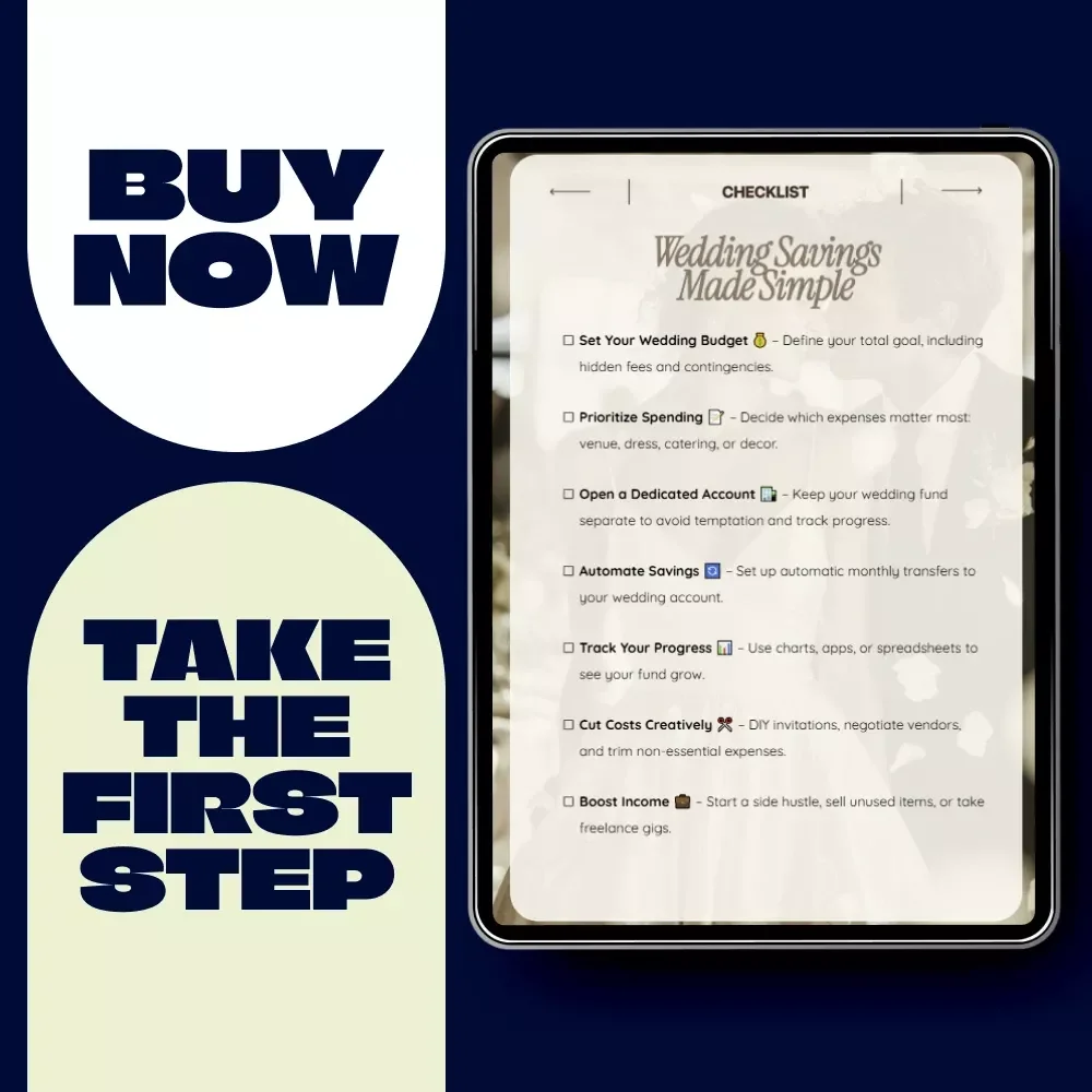 Wedding Savings Made Simple Checklist | How to Start Saving for a Wedding Printable Planner | Bridal Budget Tracker & Savings Guide
