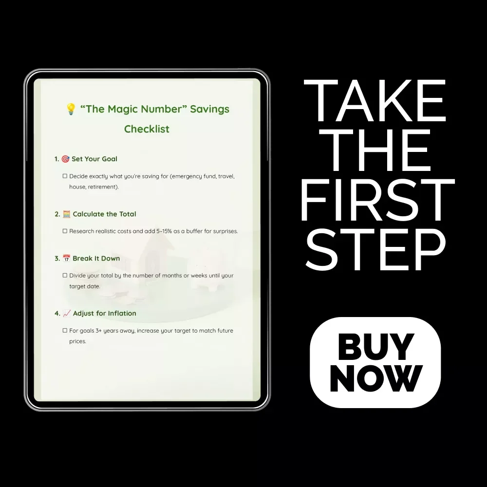 💡 “The Magic Number” Savings Checklist | Simple Money Planning Tool & How Much Do I Need to Save