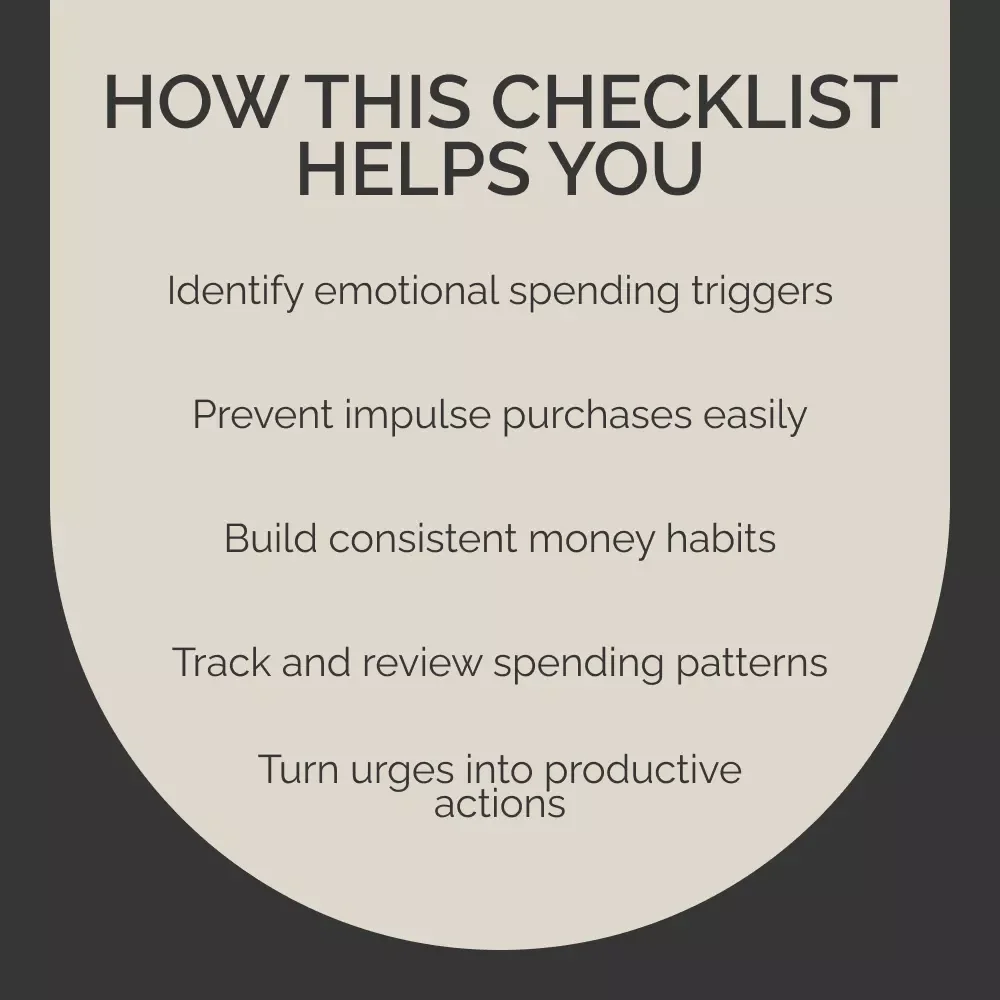 Smart Shopper’s Action Checklist – Printable Guide for What to Do When You Want to Shop, Stop Impulse Buying & Build Healthy Money Habits