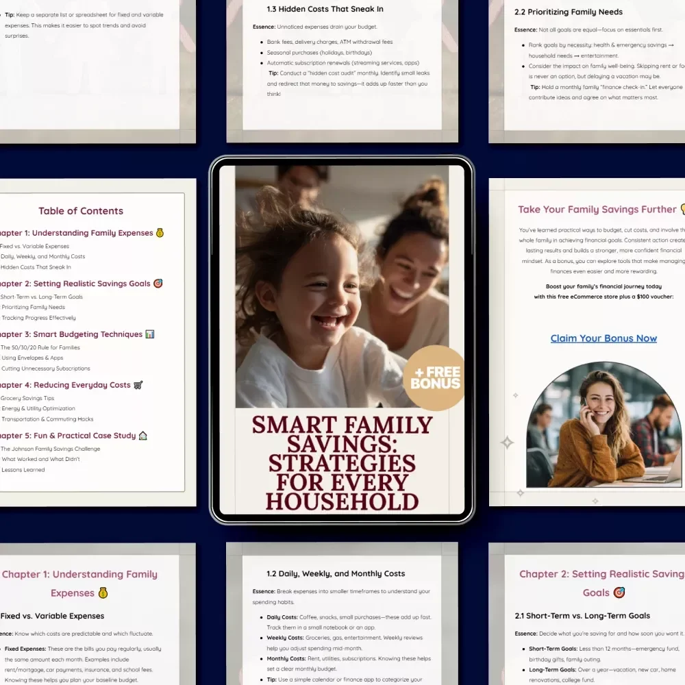Smart Family Savings: Strategies for Every Household - Ultimate eBook Guide to Cutting Family Expenses and Maximizing Savings