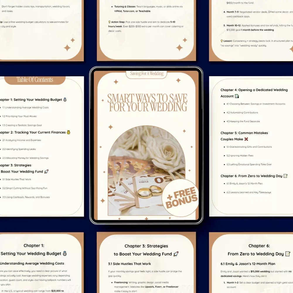 Smart Ways to Save for Your Wedding – The Ultimate Ebook Guide on How to Start Saving for a Wedding, Budget Planning Checklist & Money-Saving Strategies for Engaged Couples