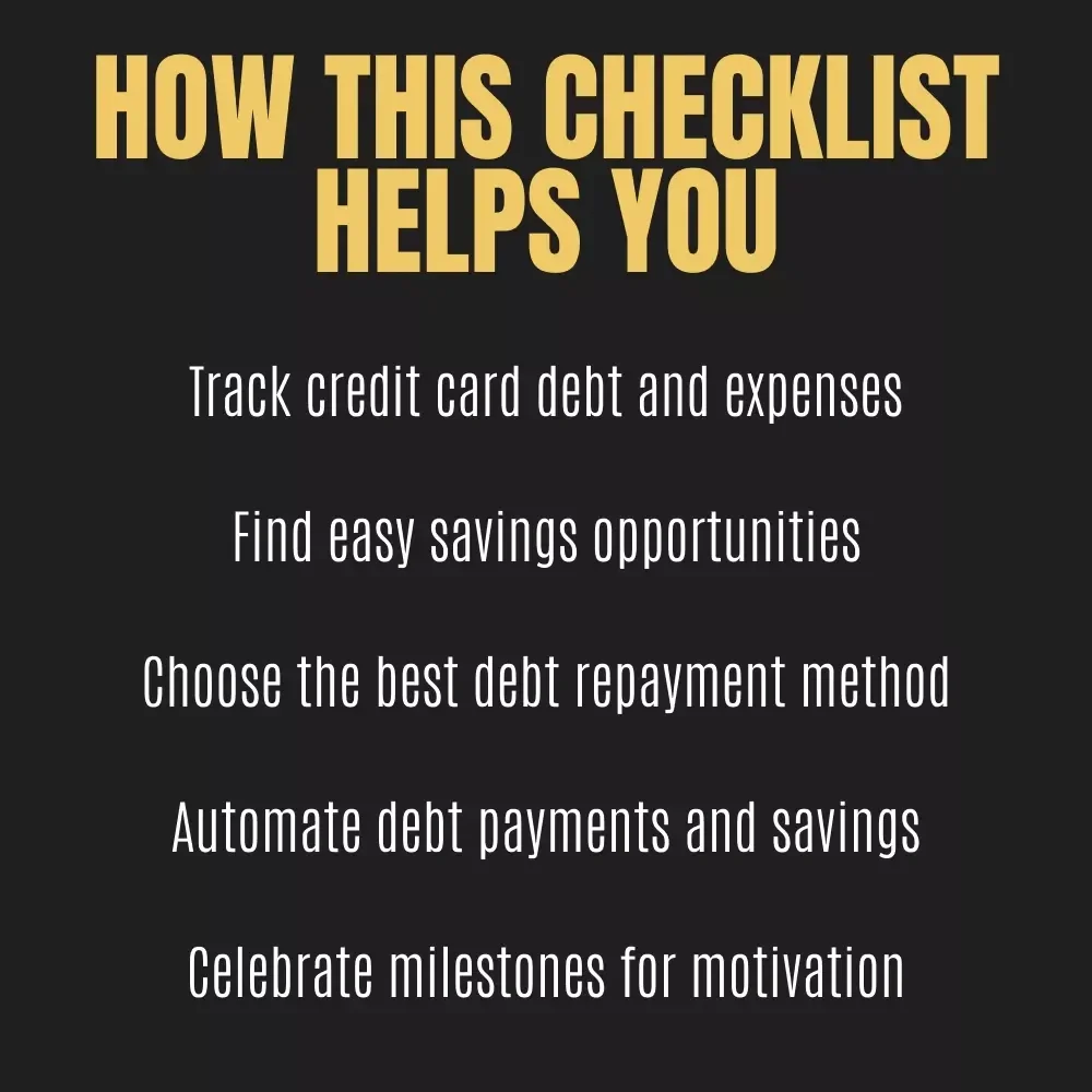 Save-and-Pay Debt Checklist - Achieve Financial Freedom While Paying Off Credit Card Debt
