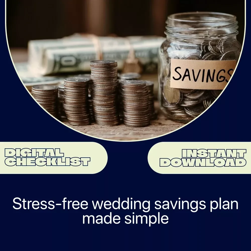 Wedding Savings Made Simple Checklist | How to Start Saving for a Wedding Printable Planner | Bridal Budget Tracker & Savings Guide