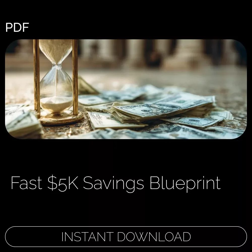 Save $5K in 6 Months – Fast Financial Win | how to save 5k in 6 months Guide | Budget Planner eBook for Beginners | Digital Savings Workbook