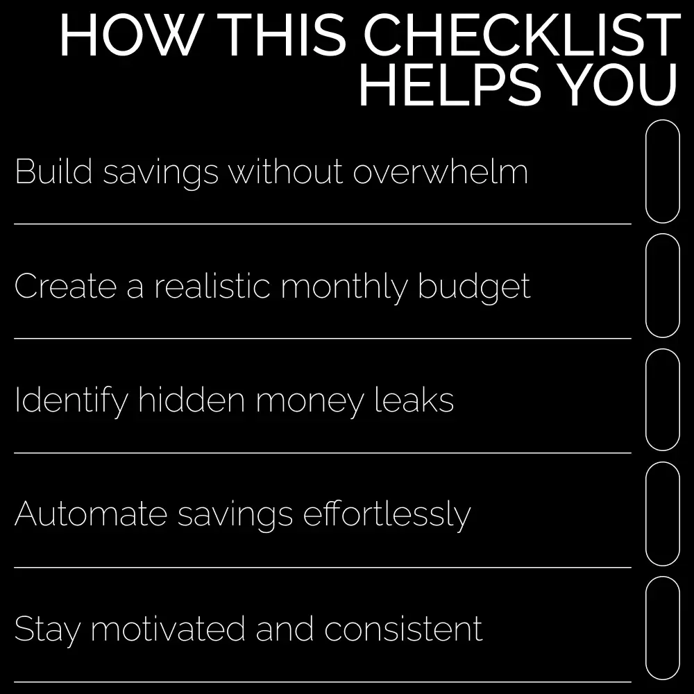 Your $5000 Savings Checklist | How to Save 5000 in a Year Step-by-Step Digital Checklist