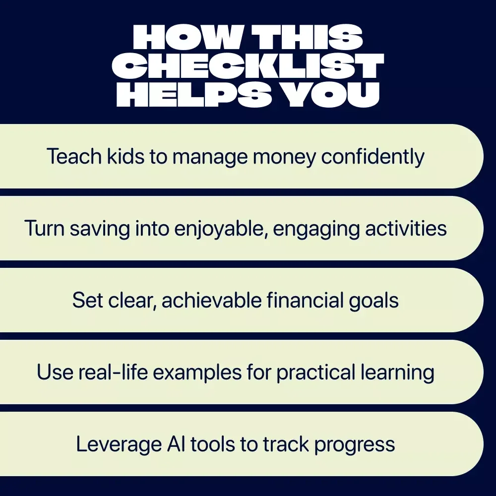 Checklist: Kids' Saving Habits Made Easy – Fun Kids Saving Habit Lessons & Practical Money Tips
