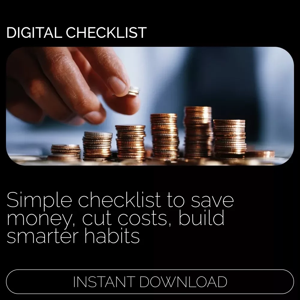 Money-Saving Power Moves Checklist | Simple Ways on How to Save Money, Budget Smarter & Build Better Habits