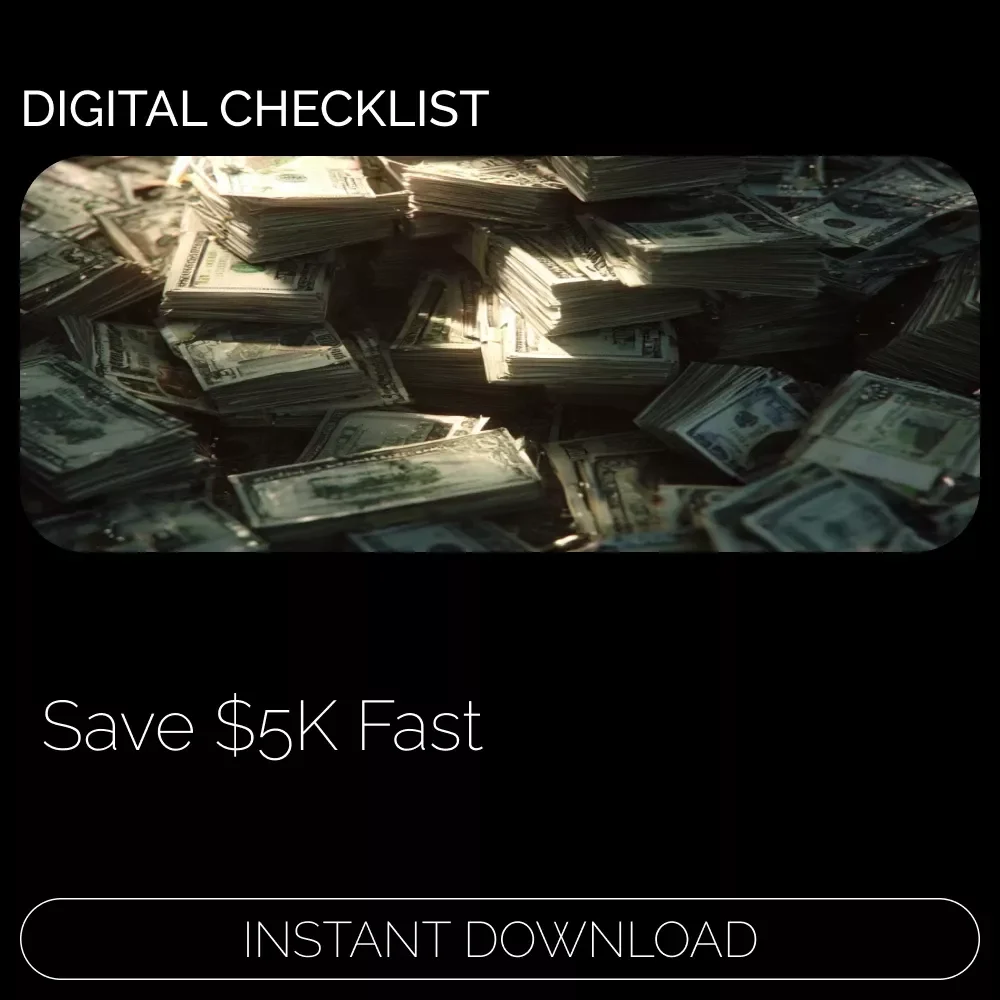 The $5K Sprint Checklist | How to Save 5000 Fast | Financial Goal Planner | Savings Challenge Printable | Budget & Money Management Checklist