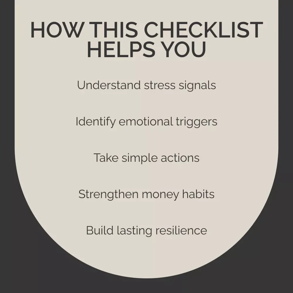 Financial Stress Survival Checklist | Printable Checklist for Managing the Effects of Financial Stress, Money Anxiety & Emotional Spending Triggers