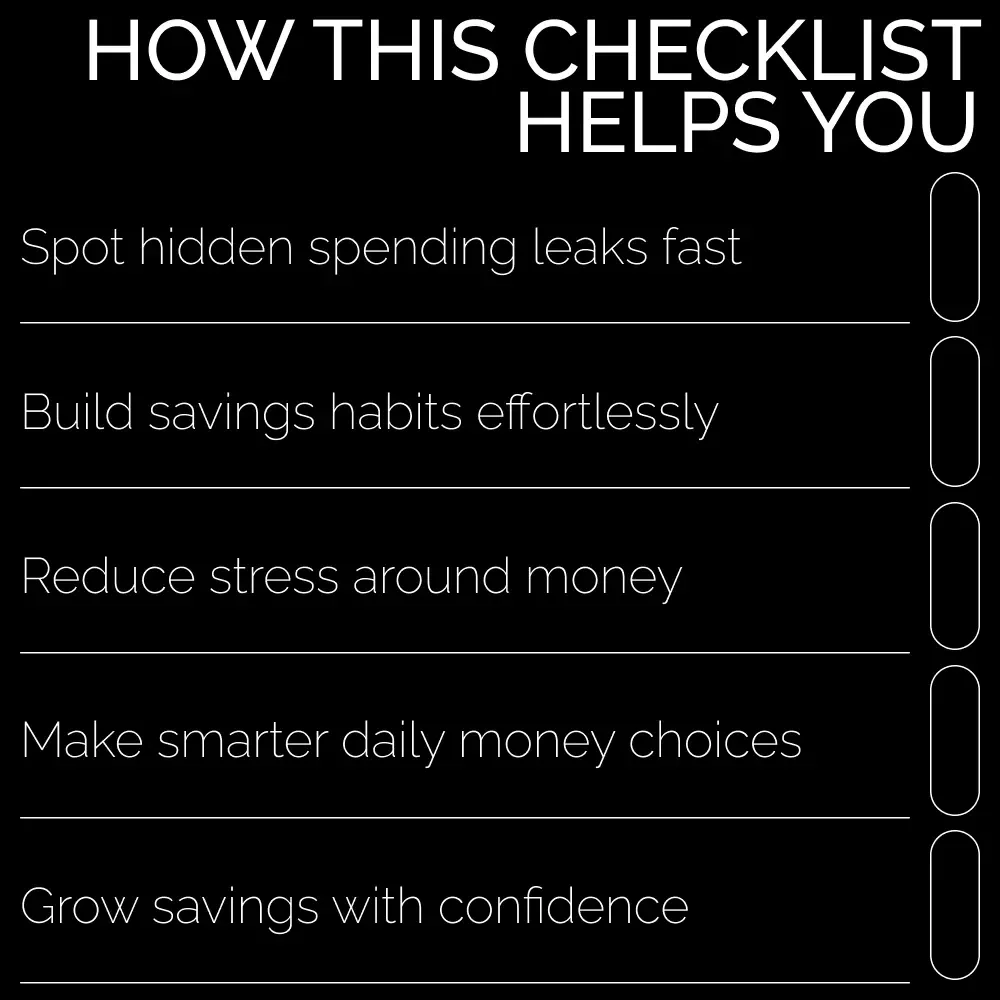 Money-Saving Power Moves Checklist | Simple Ways on How to Save Money, Budget Smarter & Build Better Habits