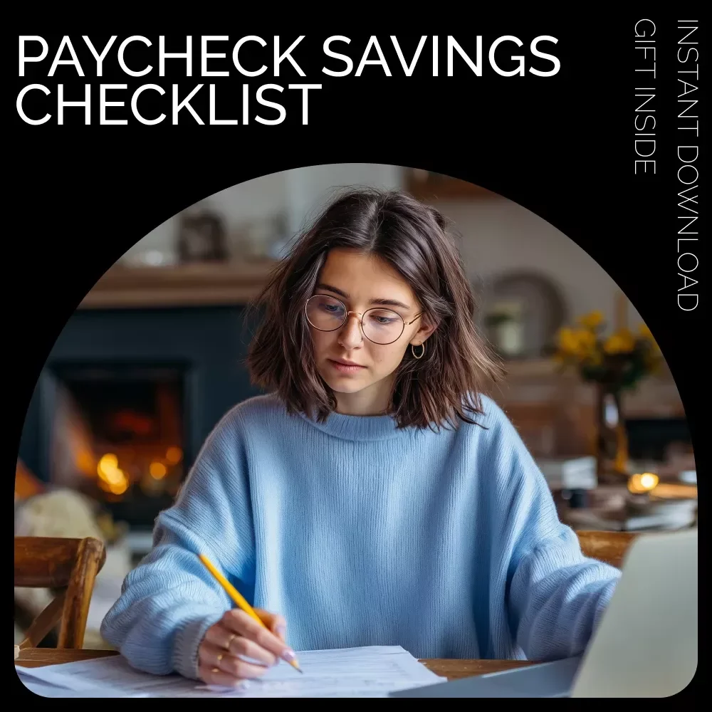 Paycheck Savings Checklist | Budget Planner Printable, How Much to Save Each Paycheck Guide, Simple Money Saving Checklist
