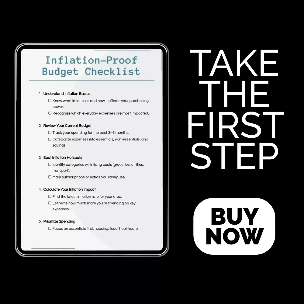Inflation-Proof Budget Checklist | Simple Planner to Stay Ahead of Rising Costs | Smart Guide on how to adjust your budget for inflation