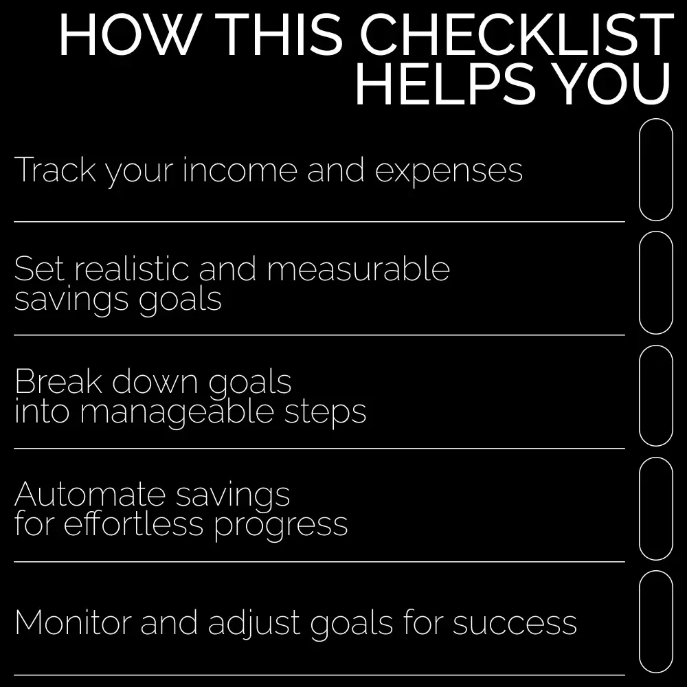 Checklist: Your Path to Achieving Savings Goals - A Step-by-Step Guide to Financial Success