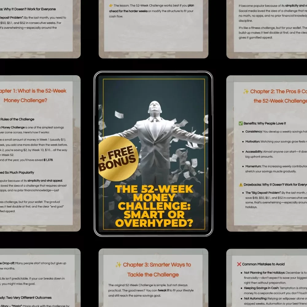 The 52-Week Money Challenge: Smart or Overhyped | Financial Guide for Beginners | Is the 52 Week Money Challenge a Good Idea? | Printable Savings Guide & Digital Download