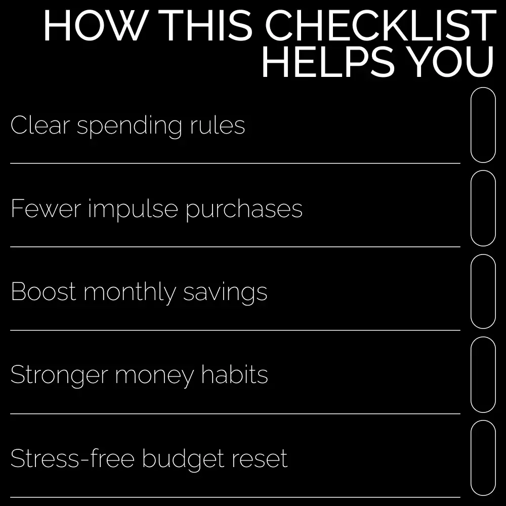 The No-Spend Month Power Checklist – How to Prepare for a No-Spend Month Printable Budget Reset Planner, Digital Download Savings Challenge Guide