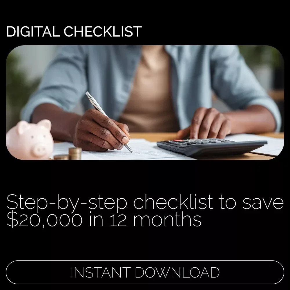 20K in 12 Months Checklist! | Simple Savings Planner & Step-by-Step Guide on How to Save 20000 in a Year