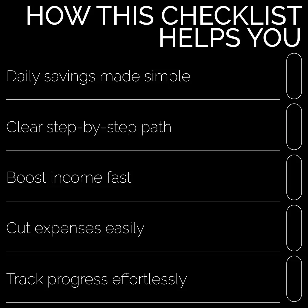 100-Day $10,000 Savings Challenge Checklist | Printable Savings Tracker | how to save 10000 in 100 days | Budget Planner for Fast Savings