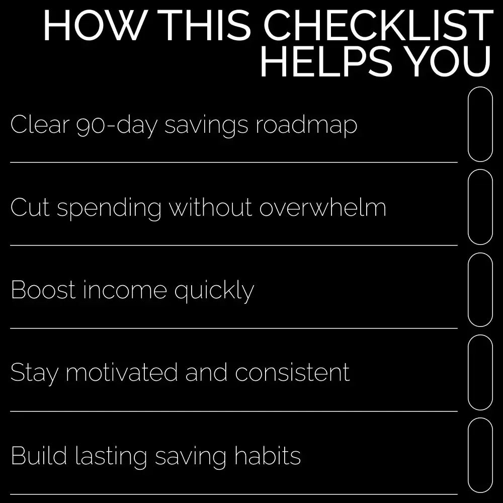 The $5K Sprint – Your 90-Day Action Plan | Digital Checklist to Learn How to Save $5000 in 3 Months